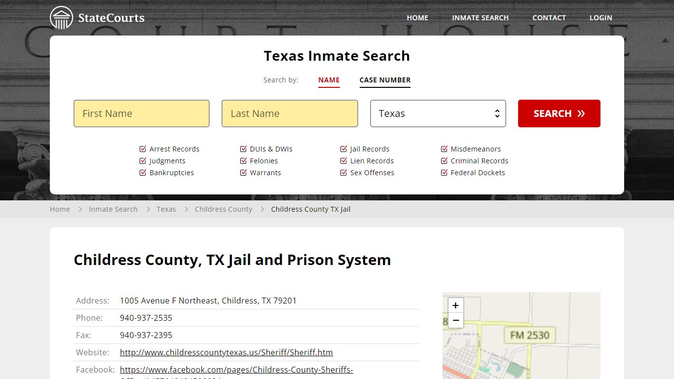 Childress County TX Jail Inmate Records Search, Texas - StateCourts